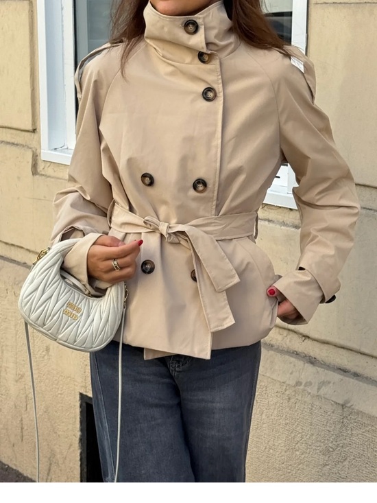 edyisa Jackets & Blazers - Edyisa Alden Trench Coat with Self-Tie Waist in Beige